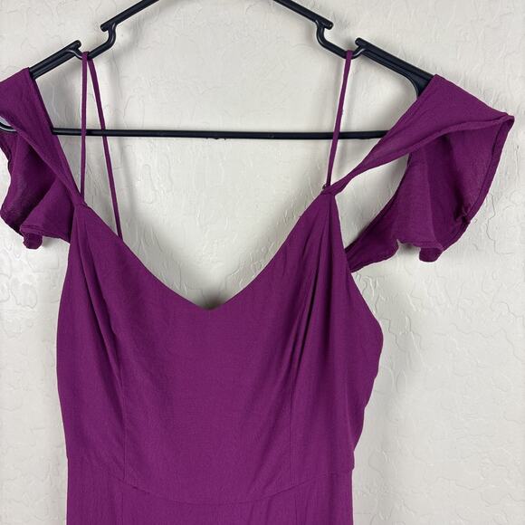 ASTR The Label Off Shoulder Drape Cami Sheath Dress Purple Womens Size M Wedding - Picture 3 of 14